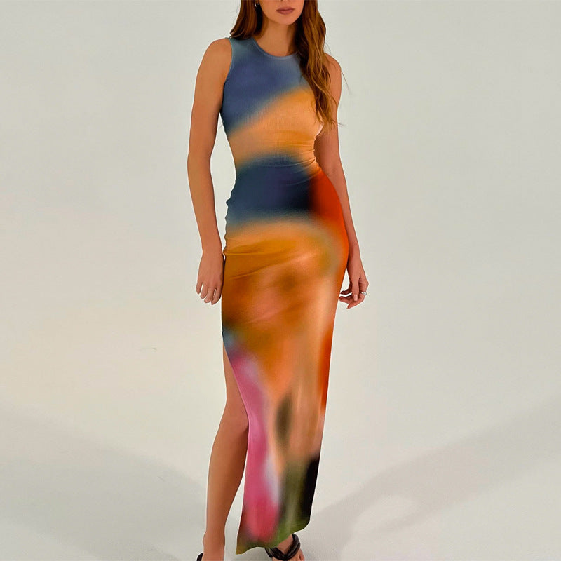 Elegant floral halter maxi dress for women Lune London