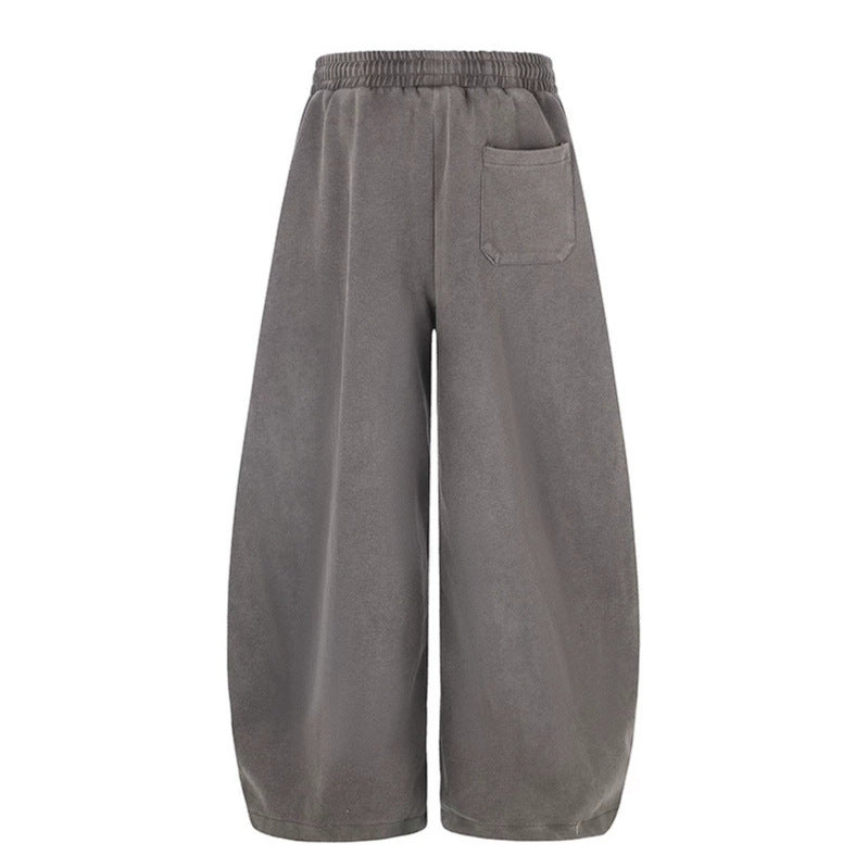 Women's Extra Wide Palazzo Sweatpants with Drawstring Waist, Adjustable Hem, and Gothic Print Amarae