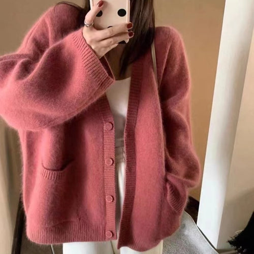 Ladies cozy knit cardigan with pockets Amarae