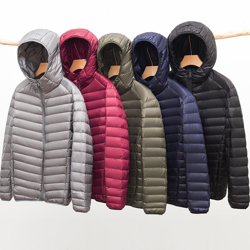 Men's Ultralight Quilted Hooded Jacket with Windproof Microfiber Filling Amarae