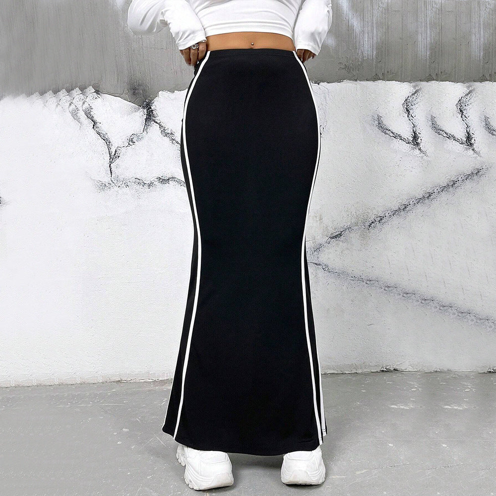 Jupe maxi pour femme avec des bandes latérales et une coupe près du corps Chic & Stil