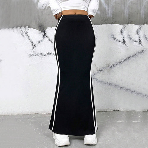 Jupe maxi pour femme avec des bandes latérales et une coupe près du corps Chic & Stil
