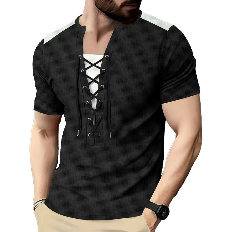 Short Sleeve Men's T-shirt with Innovative Lace Design Lune London