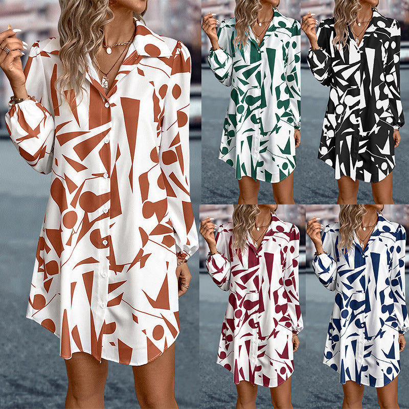 Lune London Abstract Print Shirt Dress for Women