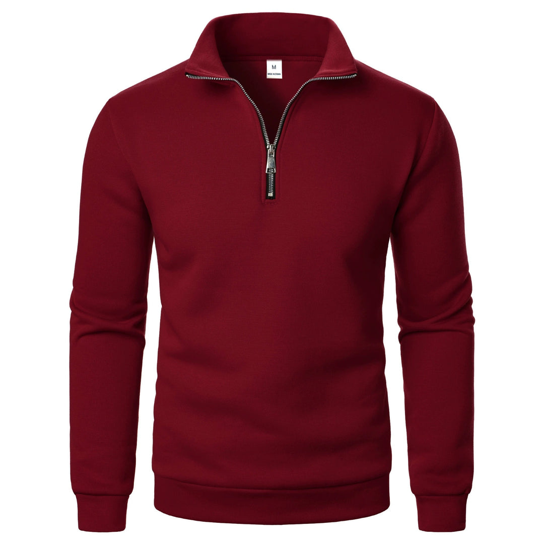 Men's fleece pullover with practical stand-up collar and zipper Chic & Stil