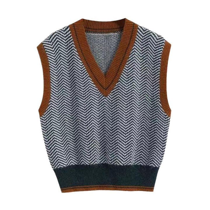 Cardigan pour femmes avec col en V et motif en chevrons Chic & Stil