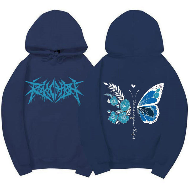 Women's hoodie with unique butterfly and flower motif Lune London
