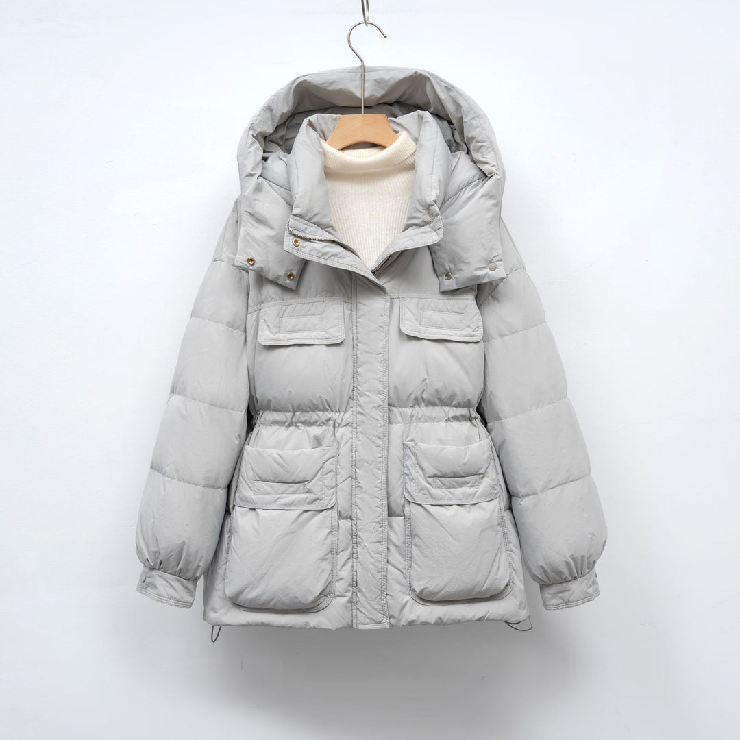 Ladies winter puffy quilted jacket with oversized cut and practical pockets Lune London
