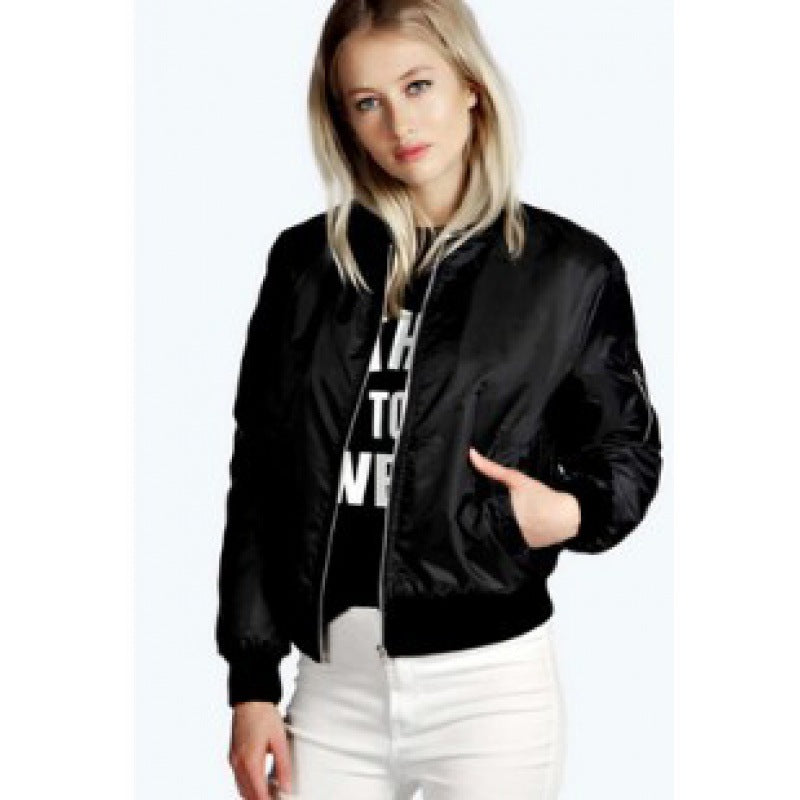 Women's bomber jacket with a shiny surface and practical pockets Lune London