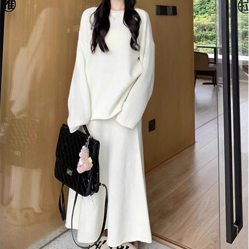 Robe tricotée pour femmes au design décontracté à épaules dénudées avec une coupe ample