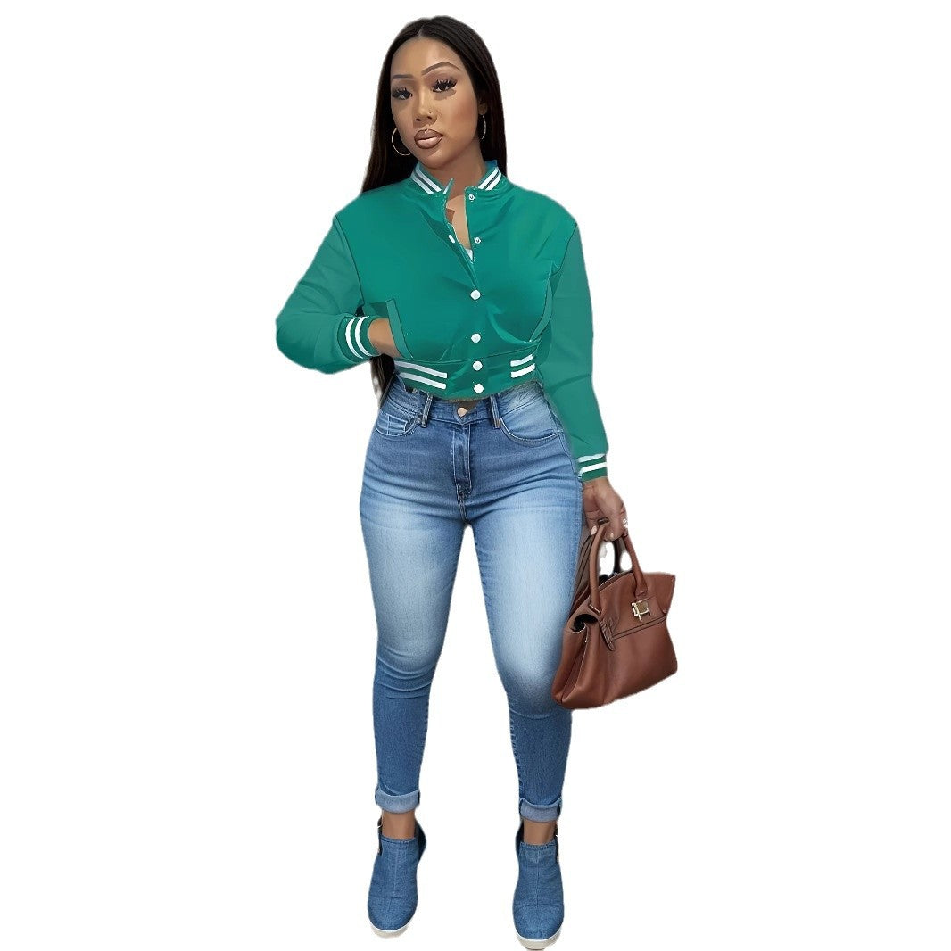 Short bomber jacket for women with sporty accents and relaxed fit Lune London