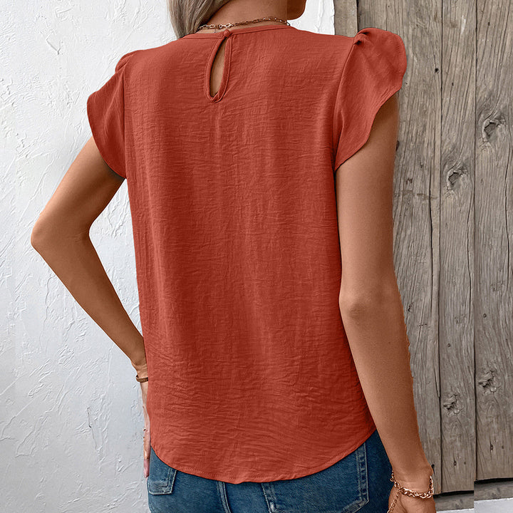 Ladies Elegant top with puff sleeves and a chic V-neck Style