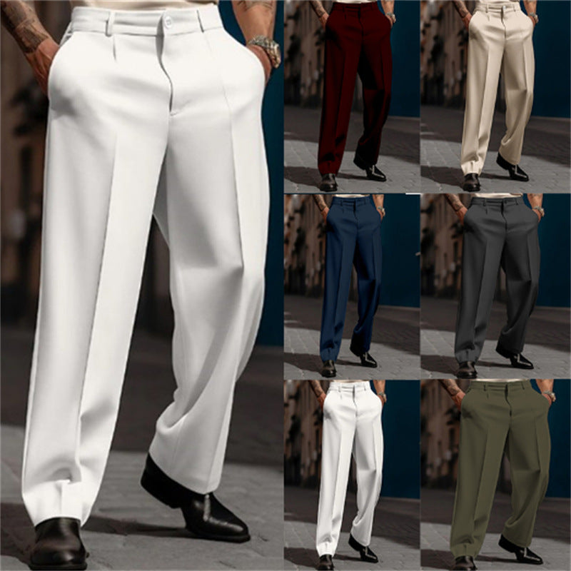 Classic high-waisted wide-leg suit pants for men Lune London