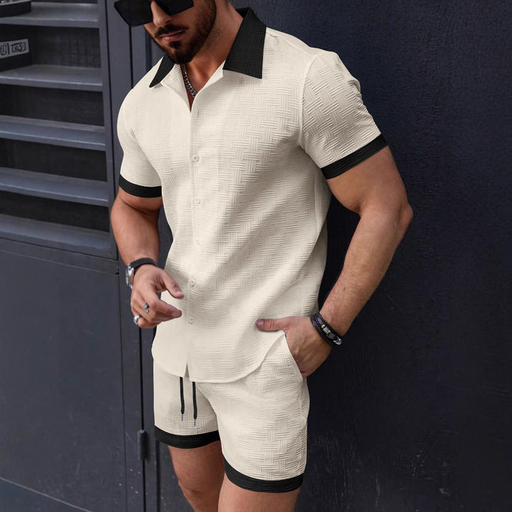 Men's short sleeve shirt and structured design shorts Lune London