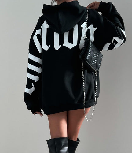 Oversized hoodie for women with an exceptional inscription Amarae