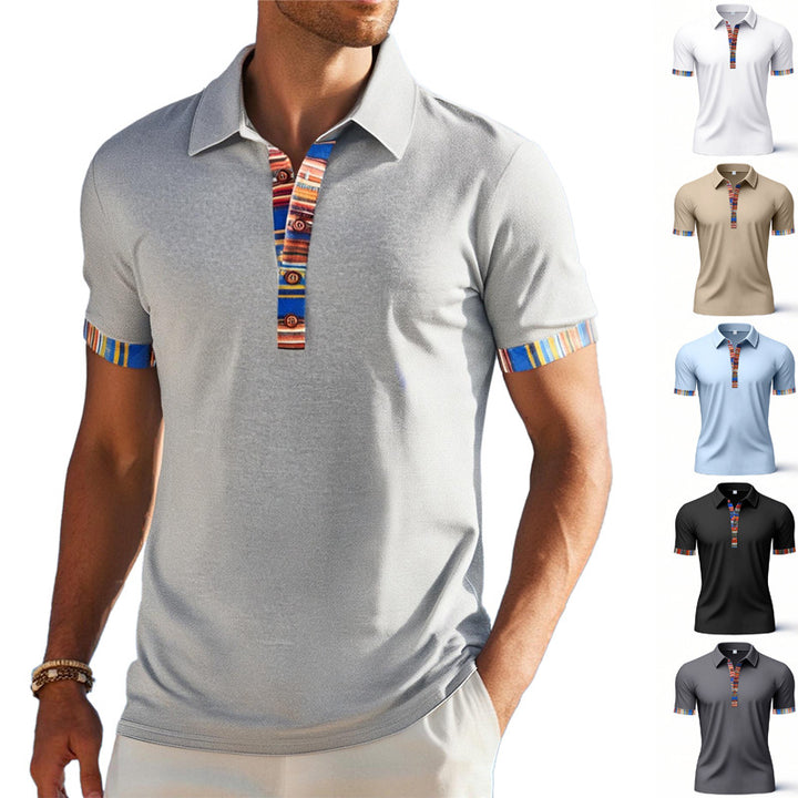 Men's Polo Shirt with colored collar and structured look Lune London