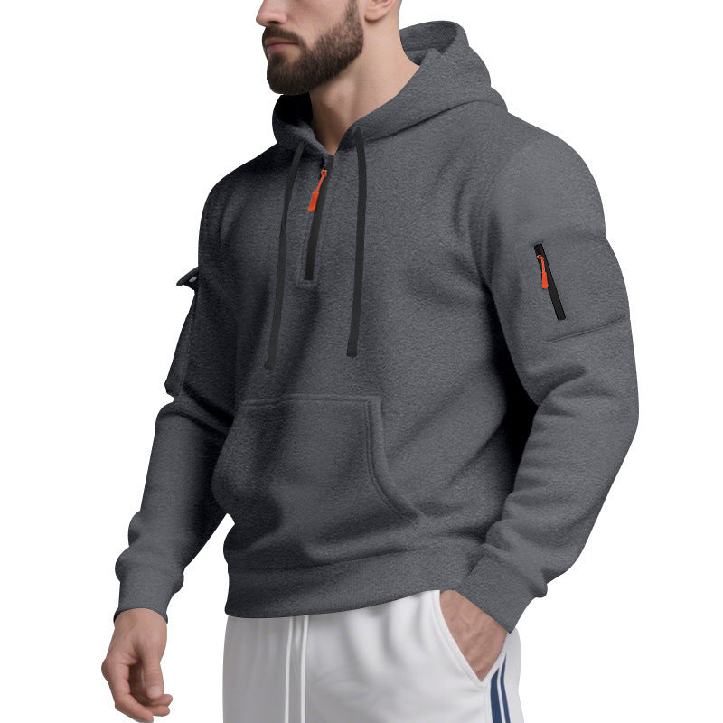 Men's Sport Hoodie with practical zipper and side pockets Lune London