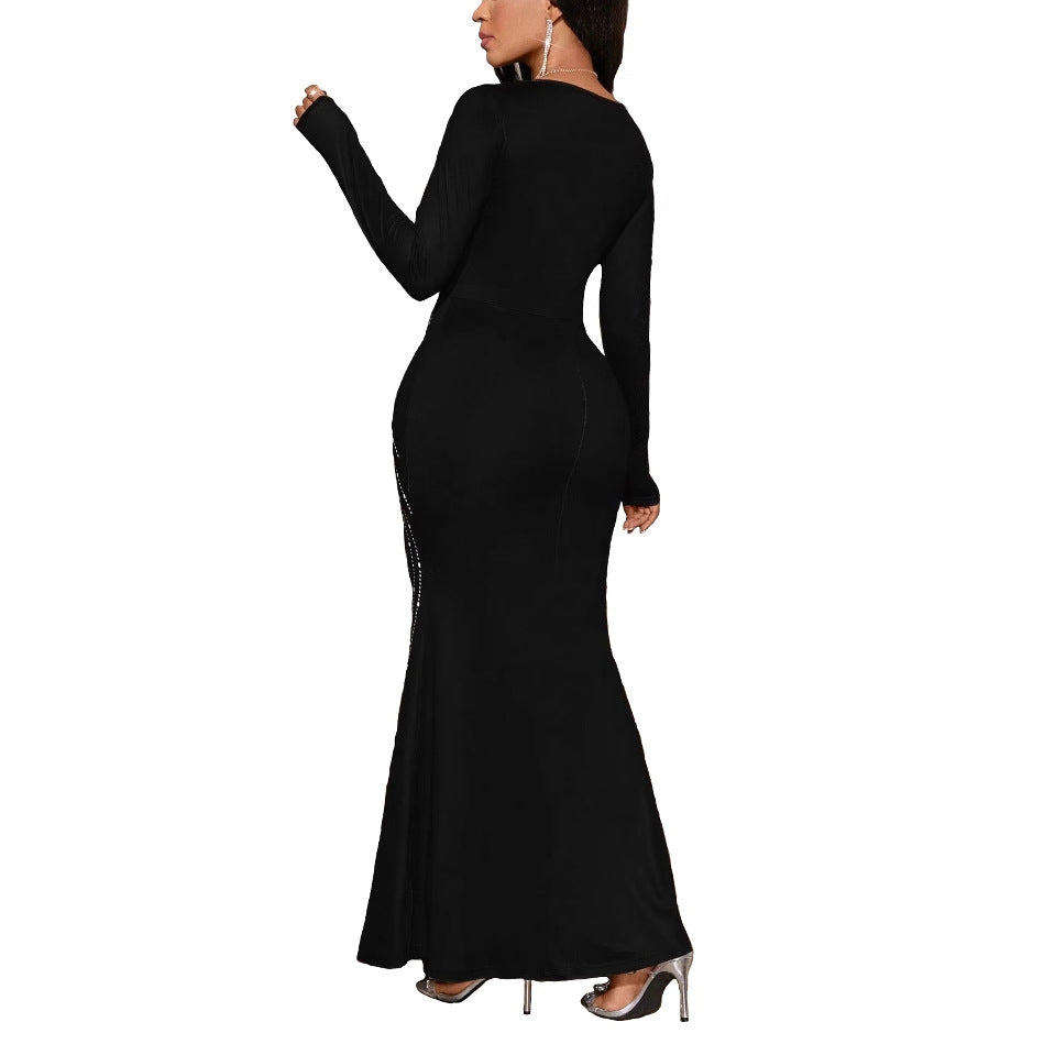 Lune London Long Sleeve Sparkling Evening Dress