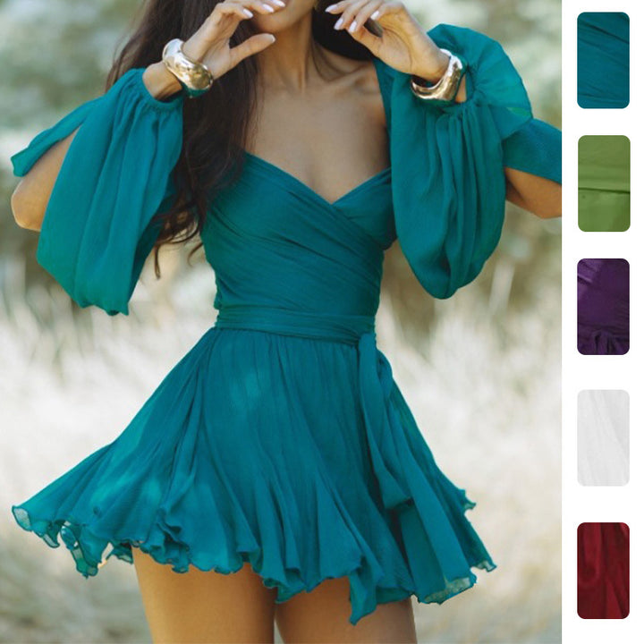 Robe à manches courtes pour femme avec imprimé léopard et manches volumineuses Chic & Stil