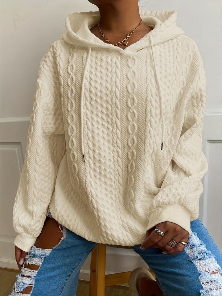 Ladies comfortable hoodie with chic and stylish textured knit design