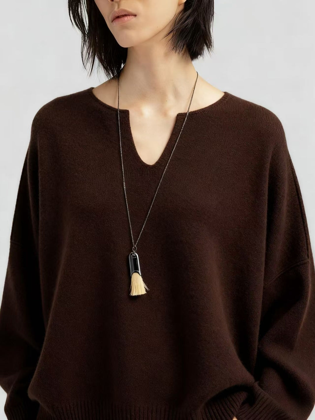 Pull en maille surdimensionné pour femme avec décolleté en V Chic & Stil