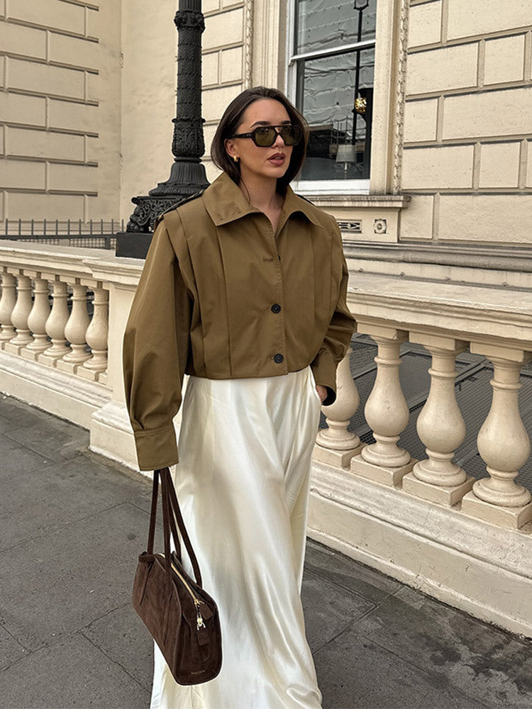 Veste blouson féminine élégante avec des manches volumineuses Chic & Stil