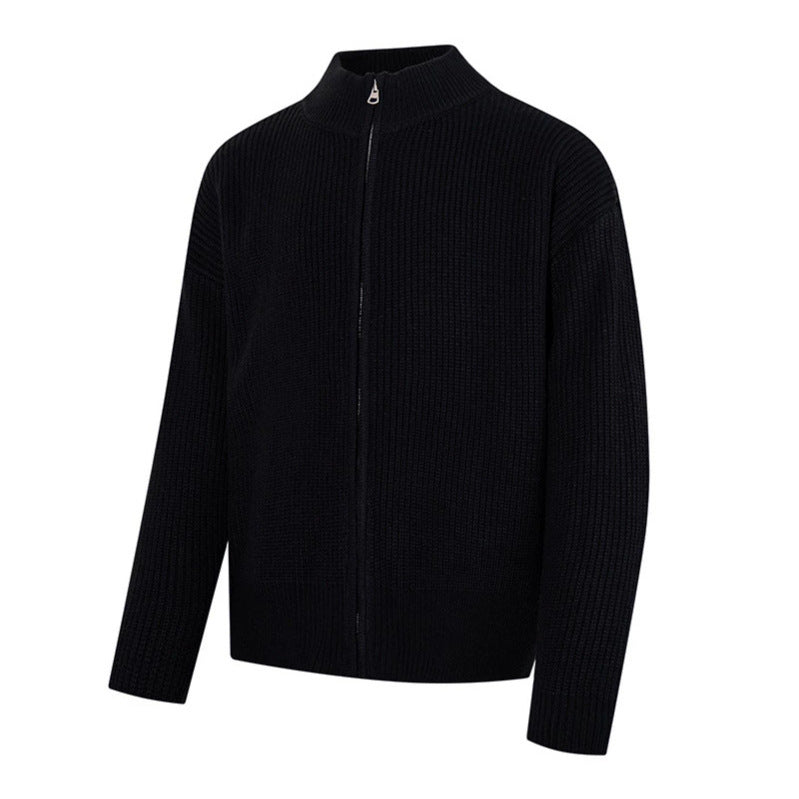Women's chunky knit zip jacket with stand-up collar and oversized fit Amarae