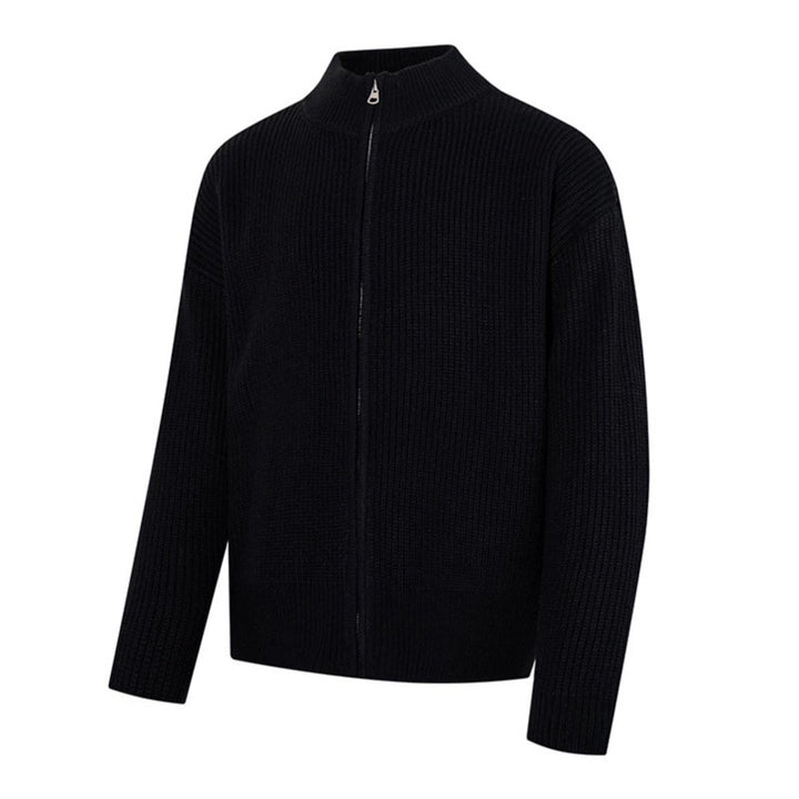 Women's chunky knit zip jacket with stand-up collar and oversized fit Amarae