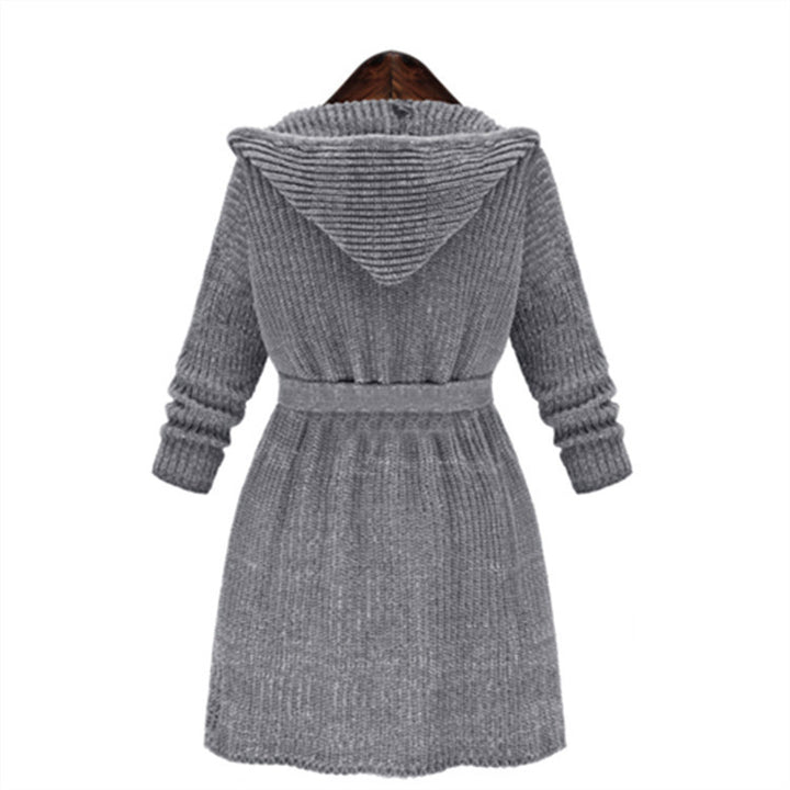 Women’s knitted coat with belt and hood Lune London