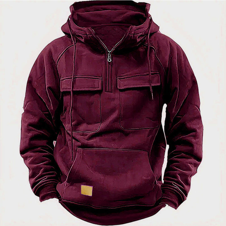 Men's stylish hoodie with functional pockets and modern zipper Amarae