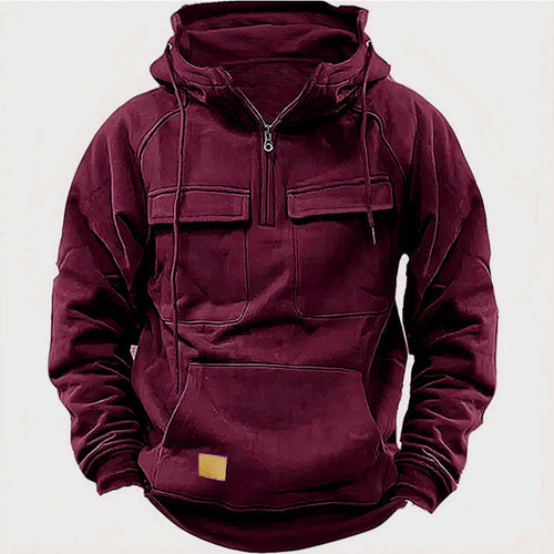 Men's stylish hoodie with functional pockets and modern zipper Amarae