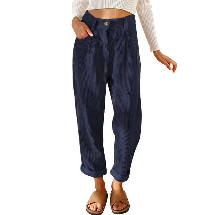 High-waisted corduroy pants for women with a relaxed fit Lune London