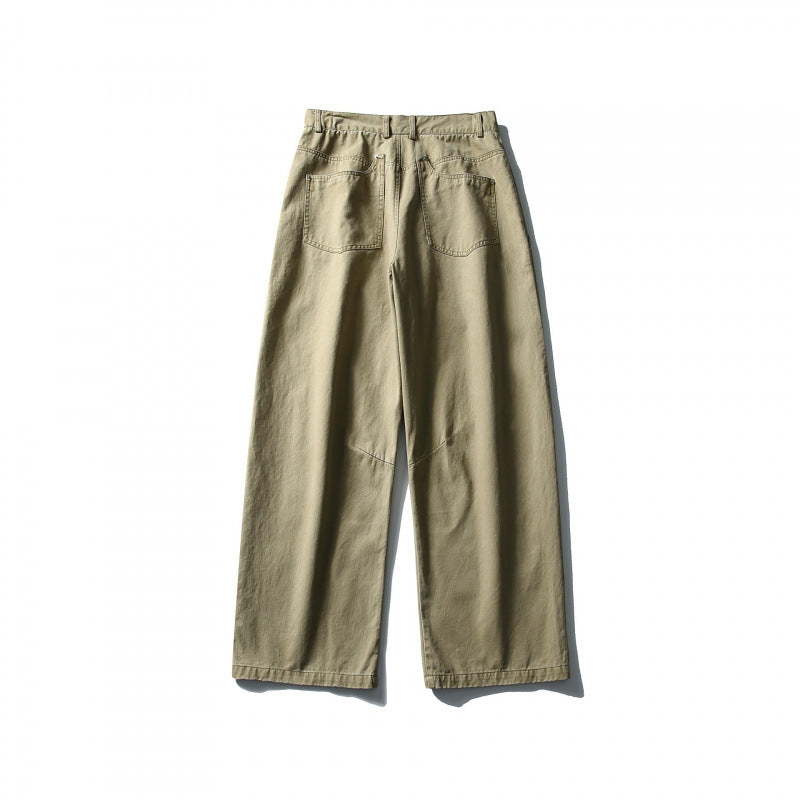 Men's Wide Utility Pants in Workwear Look with Knee Patches and Straight Leg Amarae