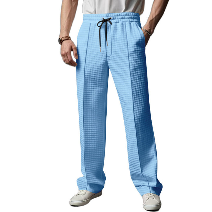 Men's casual lounge pants with elastic waistband and textured design Lune London