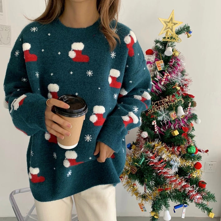 Women’s knitted sweater with festive design Lune London