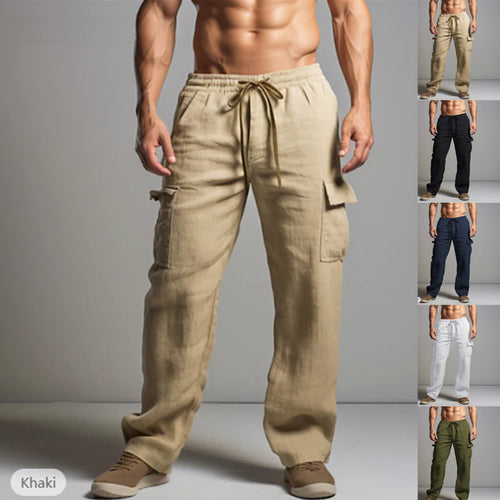 Casual cargo pants for men with elastic waistband and practical side pockets Amarae