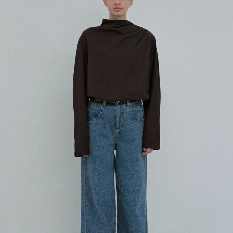 Top élégant pour femmes avec col asymétrique et manches longues Chic & Stil