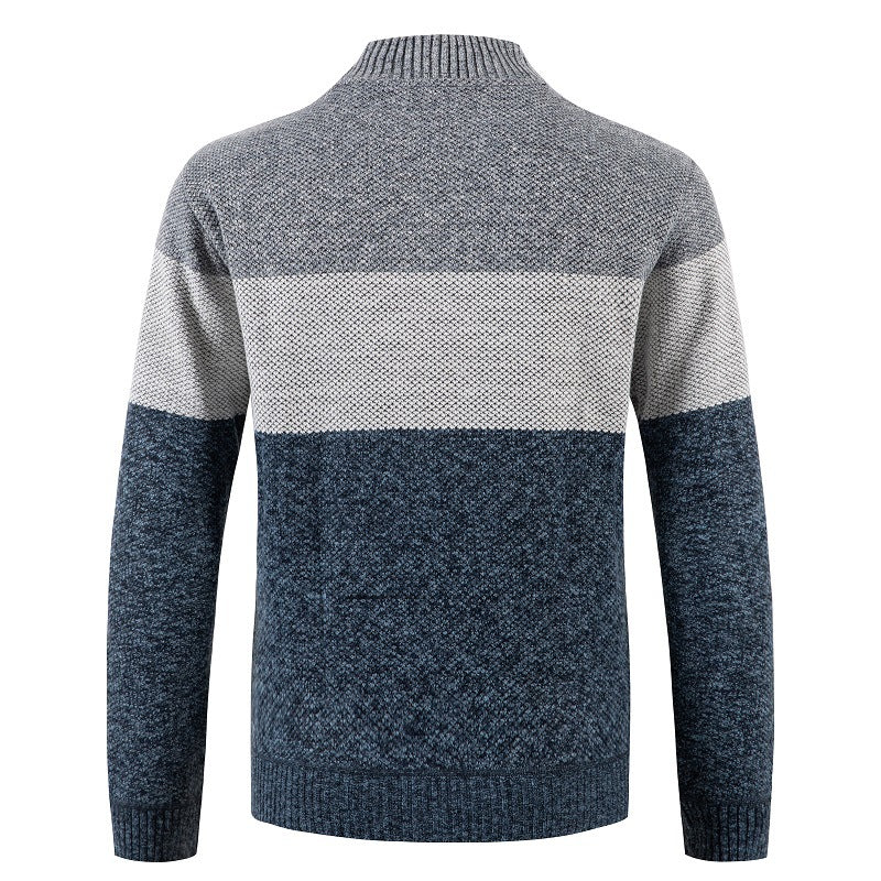 Men's knitted jacket with modern zipper and structured pattern Lune London