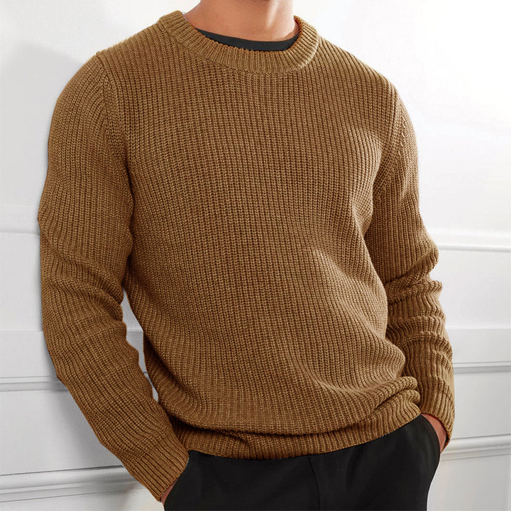 Chunky knit sweater for men with a textured design and a high collar Lune London