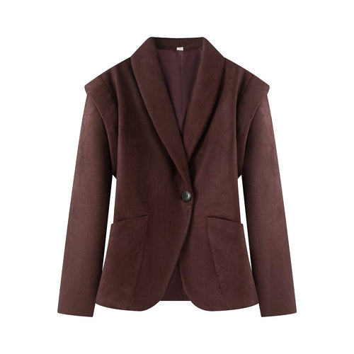 Elegant blazer jacket for women with classic cut and patch pockets Amarae