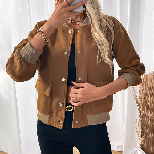 Casual college jacket for women with practical pockets and high-quality buttons Amarae