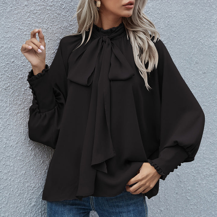 Women's blouse with bow collar and voluminous sleeves Lune London