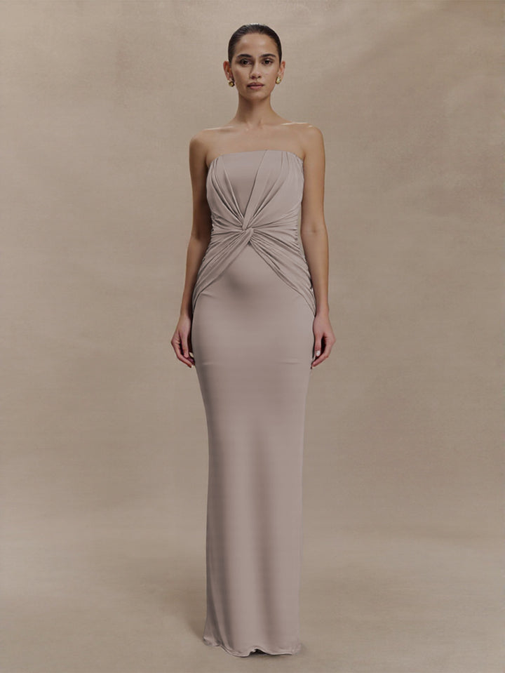 Women's Elegant Minimalist Evening Dress with Gatherings Lune London