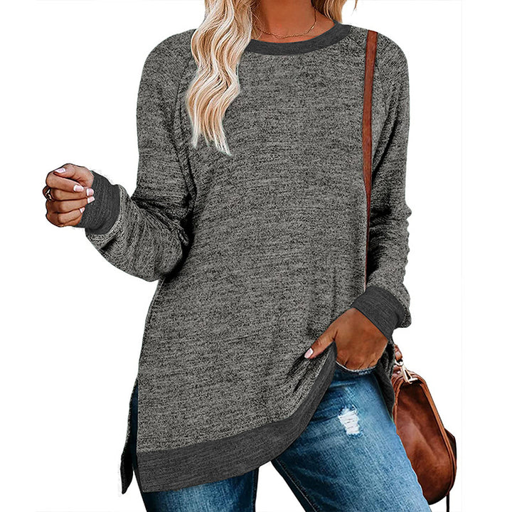 Casual oversized long sleeve t-shirt for women with contrast hem Lune London