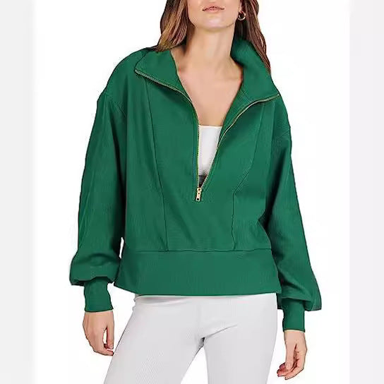 Women’s fleece sweatshirt with zipper and relaxed fit Amarae