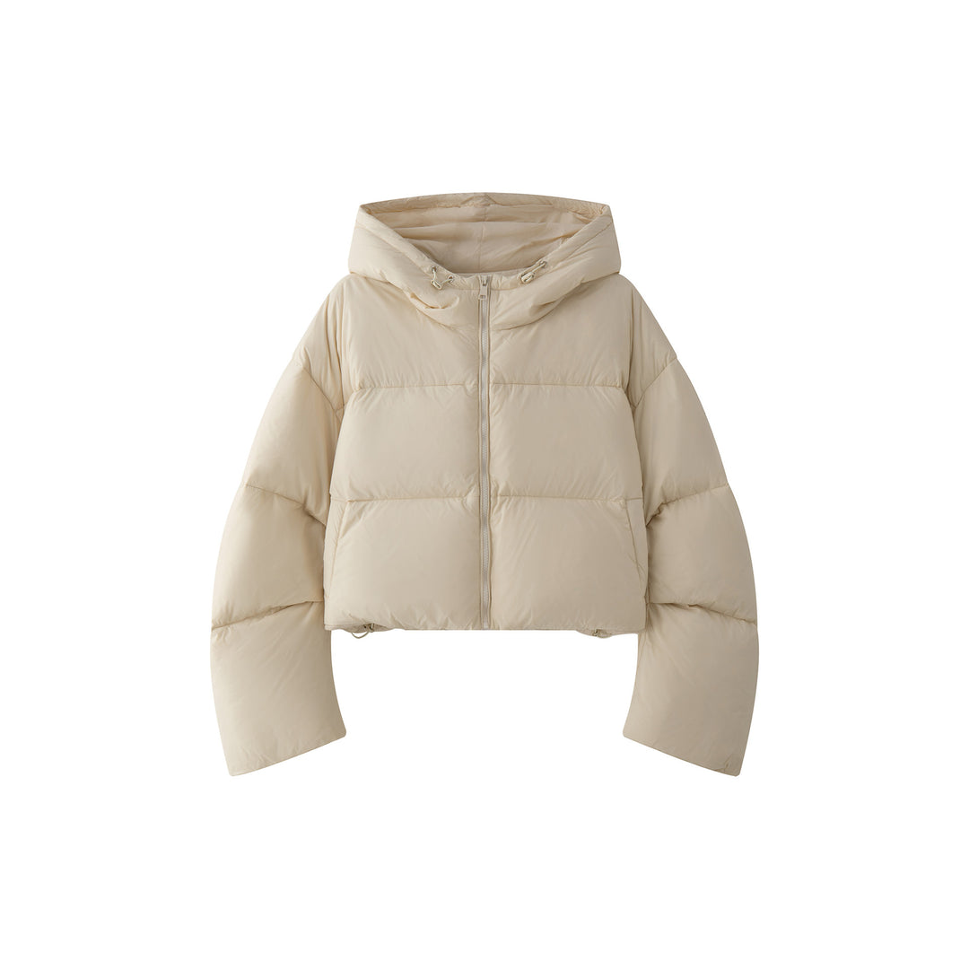 Women's short padded puffer jacket with hood and windproof outer shell Amarae