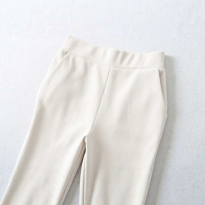 Women's High-Waisted Stretch Flared Pants with Wide Hem Amarae