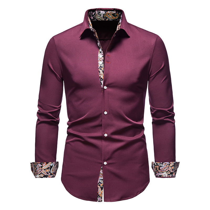 Elegant long-sleeve shirt for men with a eye-catching paisley pattern Lune London