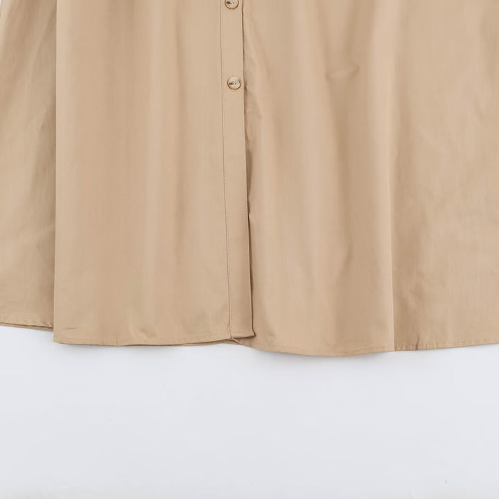 Women's shirt blouse midi dress with belted waist and turn-up sleeves Amarae