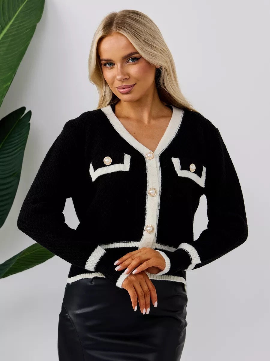 Cardigan femme avec poches et détail de bouton Chic & Stil